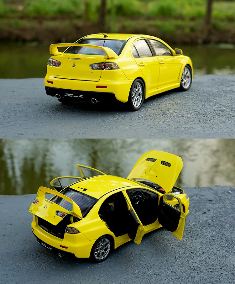 1:18 MITSUBISHI LANCER EVO 10 X литая металлическая модель автомобиля, модель из высококачественного сплава, Изысканные Подарки