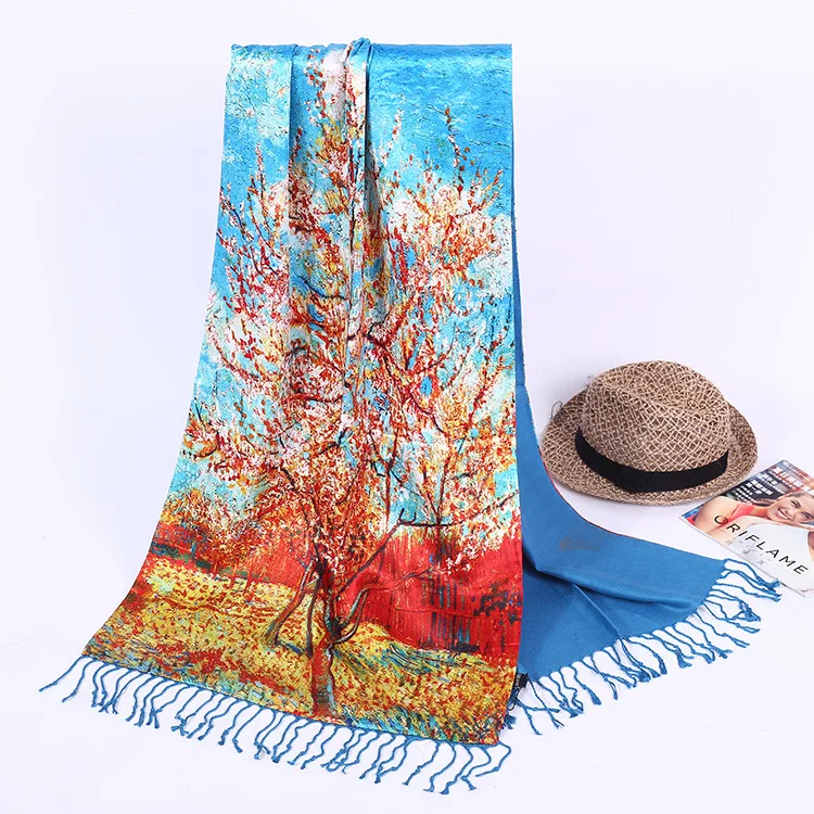 DANKEYISI модный дизайнерский длинный женский шарф с кисточками пашмины Обертывания с принтом натуральный шелк толстые осенние зимние шали из фуляра - Цвет: 29