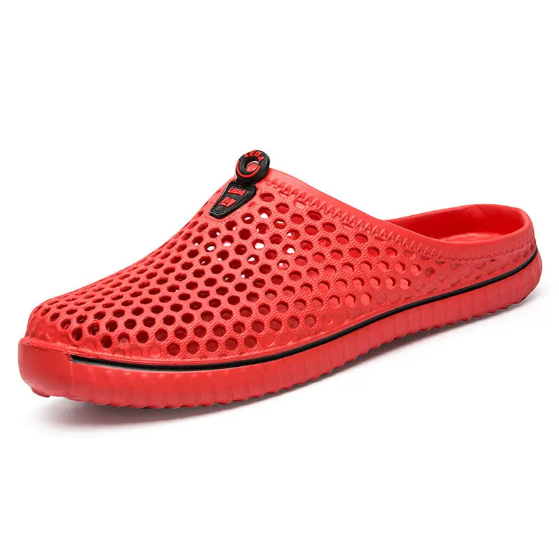 Г., летние тапочки мужские дышащие пляжные вьетнамки унисекс, повседневные сандалии на плоской подошве Мужская обувь, tenis masculino - Цвет: Red