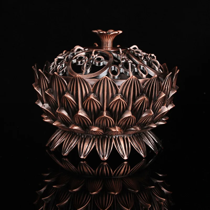 Lotus Designed Alloy Metal Craft Incense Burner Home Decor Tools Buddhism Home Decor Collectibles Lotus Designed Alloy Metal Craft Incense Burner Home Decor Tools Buddhism Home Decor Collectibles