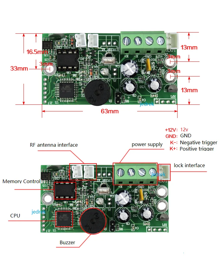 RFID Встроенный пульт управления для маленьких электрических замков мини-плата контроля доступа релейный выход