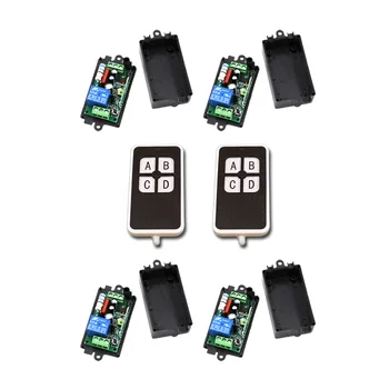 

Burst Section 110V 220V 1CH Wireless Remote Control Switch 1Transmitter with 4Buttons +4Receiver