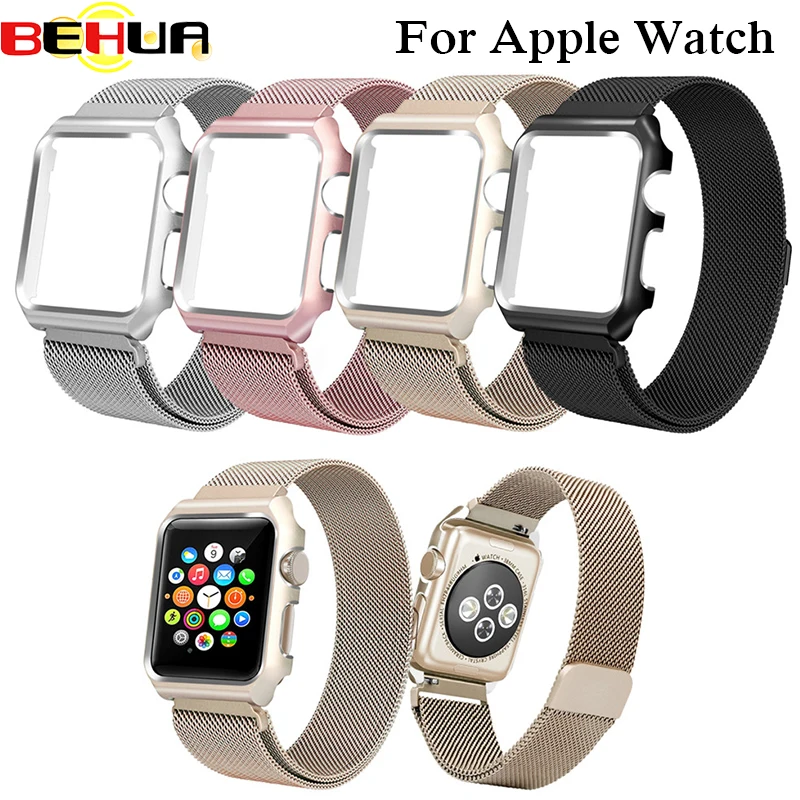 

Strap For Apple Watch Band Milanese Loop with Stainless Steel Metal Case Magnetic iWatch strap For Apple Watch 42mm Series1 / 2