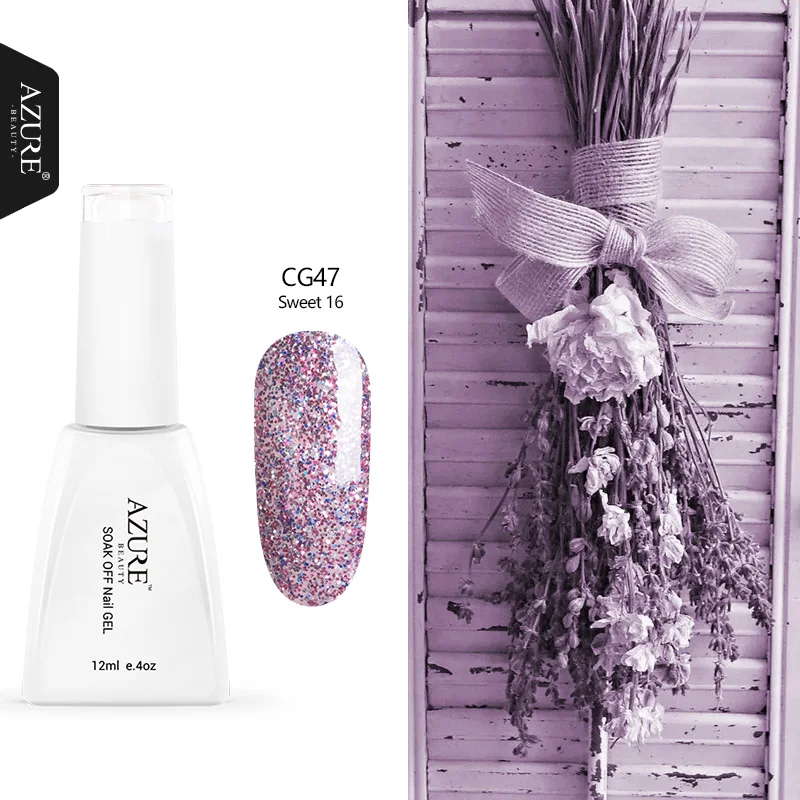 Azure belleza moda Color púrpura UV Led esmalte de Gel de uñas 120 colores Gel de uñas laca uñas arte brillo UV Gel esmalte de uñas de arte