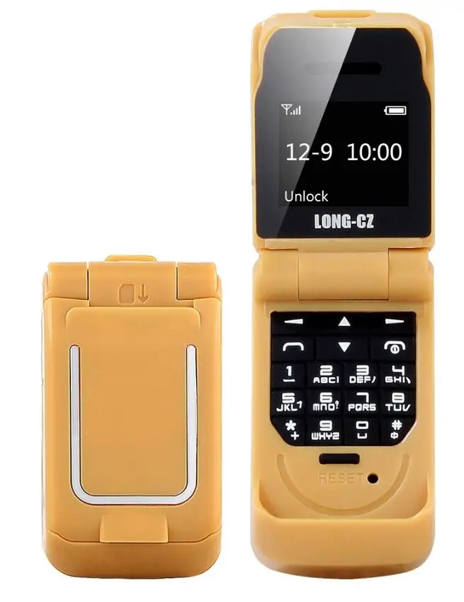 LONG-CZ J9, флип-карта, телефон, волшебный голос, Bluetooth, набор, мобильный телефон, fm-радио, мини-Сотовый Bluetooth, наушники, длительное время ожидания, J9 телефон - Цвет: gold