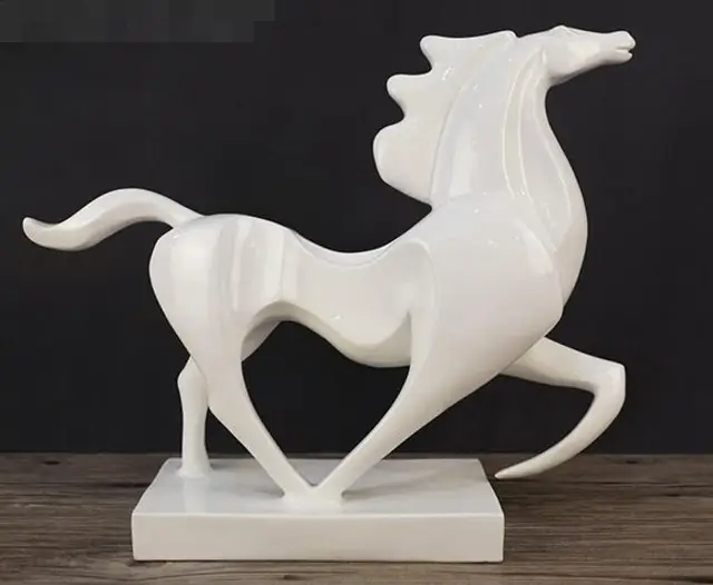 Buy Abstract White Horse Statue Resin Ornaments Home