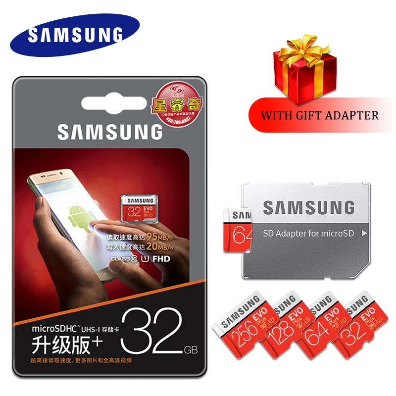 

High Speed SAMSUNG Microsd Card 128GB 64GB 32GB 16GB 8GB Class10 U3 U1 SDXC Grade EVO+ Micro SD Card Memory Card TF Flash Card