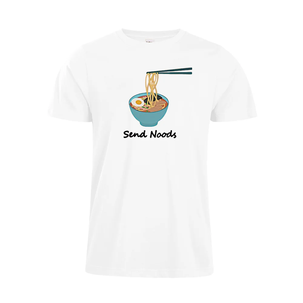 Футболка с надписью Send Noods Подарочная футболка Food Lover Nudes подарочные хлопковые