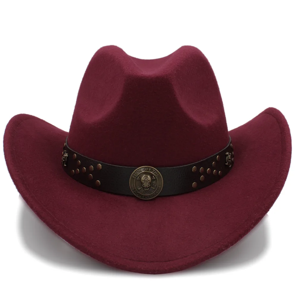 Классическая женская и мужская Шерстяная кепка, западная ковбойская шляпа, осенне-зимняя джентльменская, джазовая, ковбойская, Sombrero Hombre, размер 56-58 см