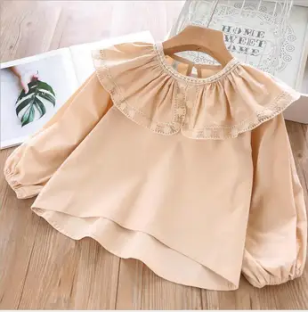 

girl cotton lace tops 2019 fall kids Long sleeve T-shirt fashion high-grade baby girls clothing Children clothes