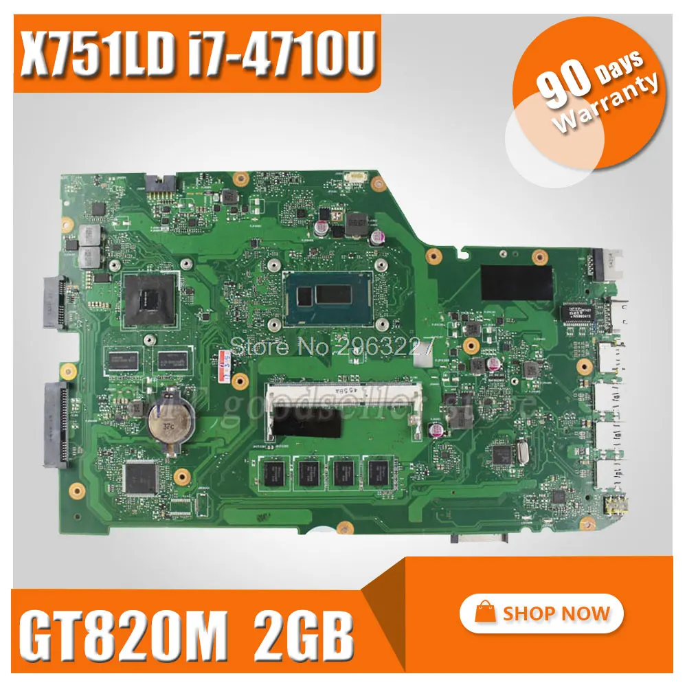 X751LD motherboard REV:2.0 i7-4710 cpu 4GB RAM For ASUS X751LN X751LJ K751L X751LD laptop motherboard X751LD Mainboard 100% Ok X751LD motherboard REV:2.0 i7-4710 cpu 4GB RAM For ASUS X751LN X751LJ K751L X751LD laptop motherboard X751LD Mainboard 100% Ok