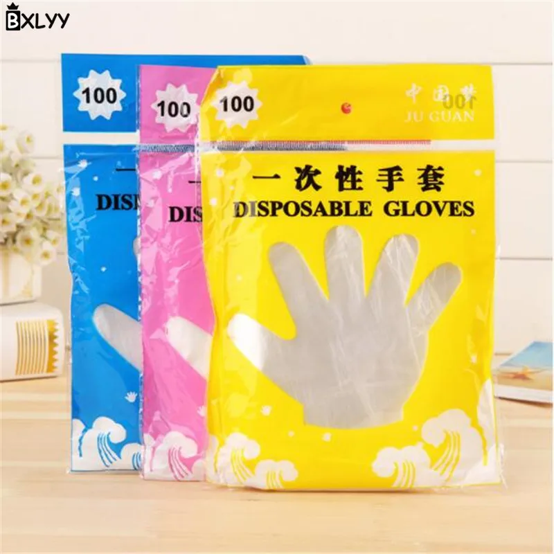 

BXLYY Hot 100pc Kitchen Accessories PE Disposable Gloves Hygiene Gloves Baking Tools Cooking Party Supplies Disposable Items.7z