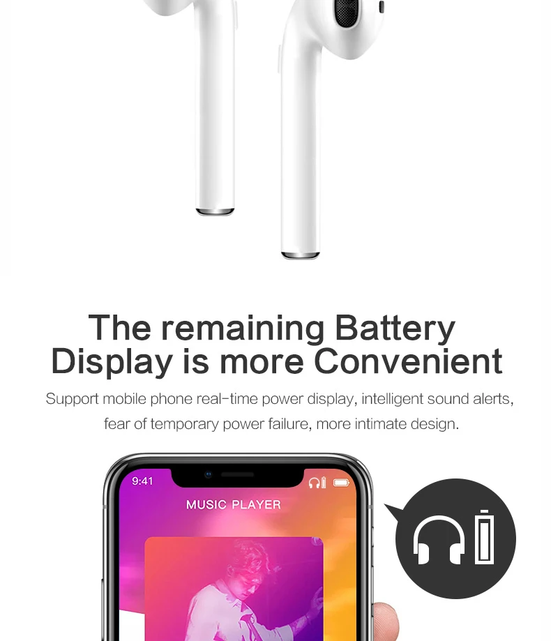XLSTO Upgrade Bluetooth Mini Double ear IFANS Earbuds Earphone Wireless Air Headsets pods with mic for IPhone 8 7 Plus 6 Android (6)