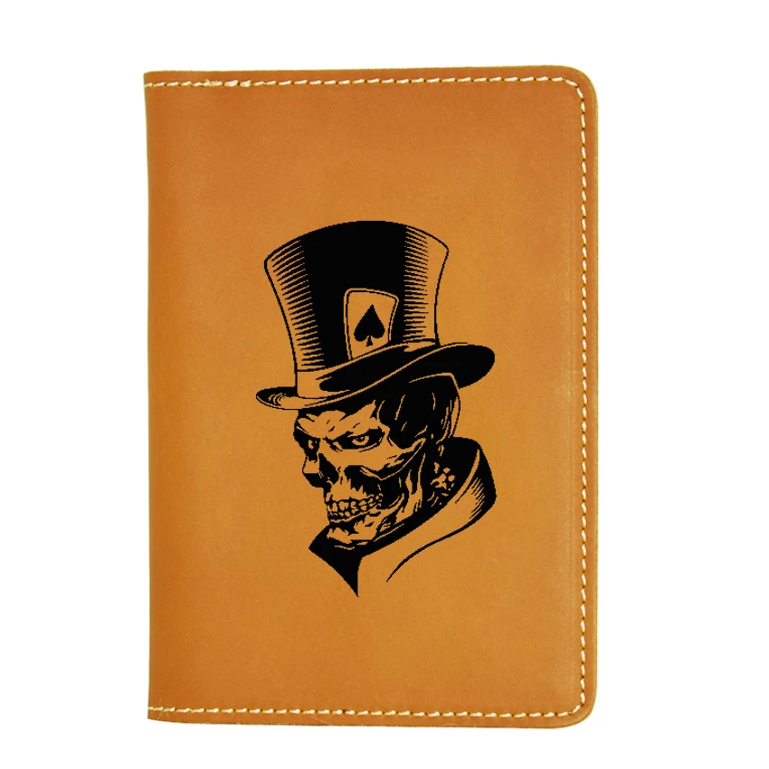 Обложка для паспорта Cool Joker Skeleton Skull простая визитница держатель из натуральной