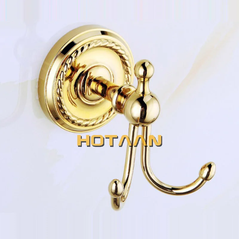 Hotaan, бренд золото латунь Аксессуары для ванной комнаты Комплект крюк робы, Бумага держатель, Полотенца бар, ванная комната наборы, ht-810200-5