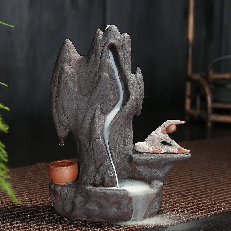High Mountain Water Back Incense Burner Ceramic Purple Sand Aromatherapy Furnace Decoration Furniture Office Incense Burner