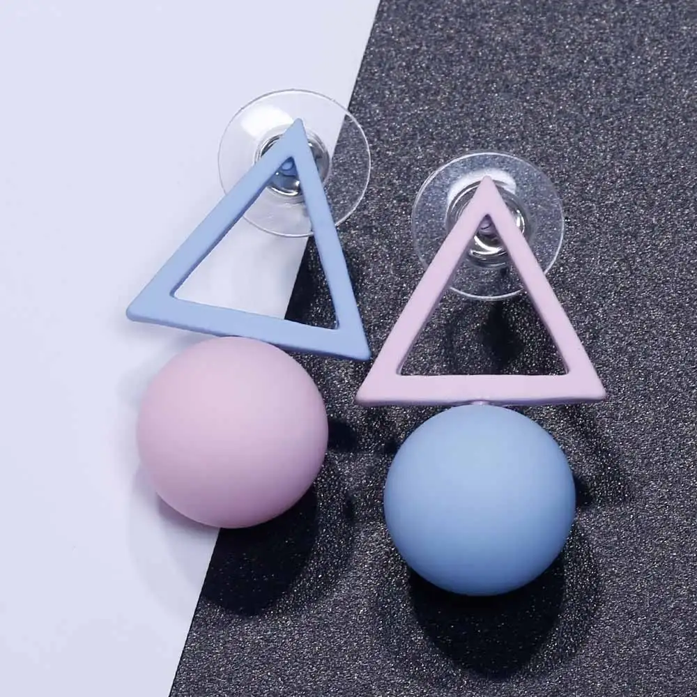 

KISSWIFE Triangle Different Candy Color Earrings For Women 2017 Fashion Stud Earrings From Korean Earings Jewelry
