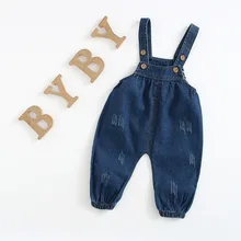 Джинсовый комбинезон для девочек и мальчиков, весенние детские джинсовые штаны для детей 1-4 лет