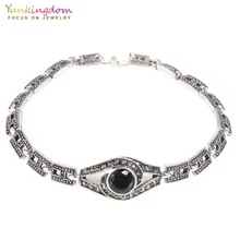 Yunkingdom черный полимерный браслет серебряного цвета Винтажные Ювелирные Браслеты для женщин и мужчин браслет bransoletki damskie