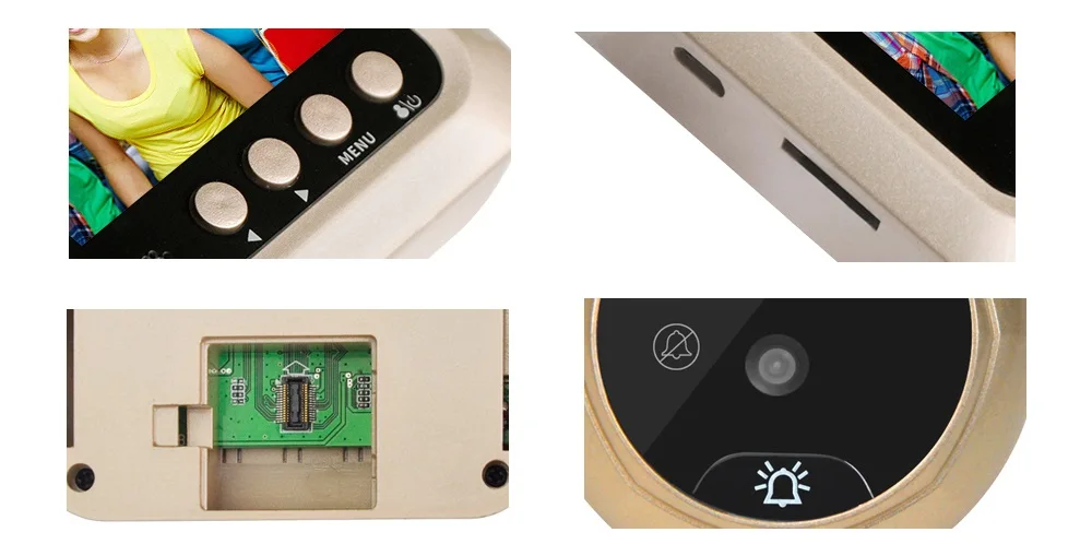 Видео-глазок дверной звонок камера глазок 2,4 дюймов TFT lcd ИК Ночное Видение фотографии съемки видео запись видео глазок макс 32 Гб
