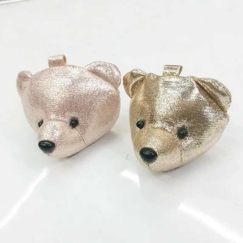 6cm leather bear head 2