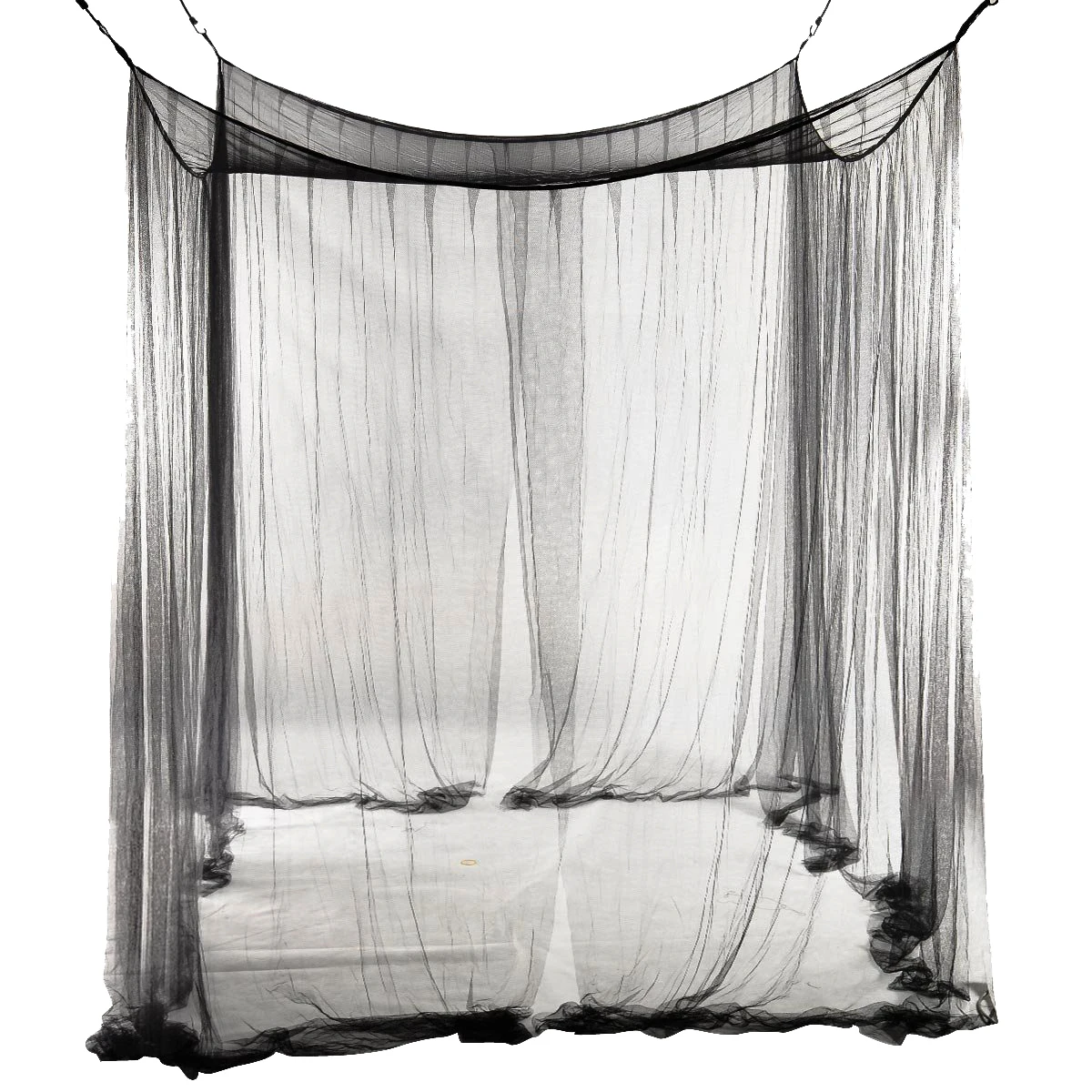 Негабаритный домашний практичный москитные сетки черный четыре угловых столба кровать навес Кемпинг Москитная сетка