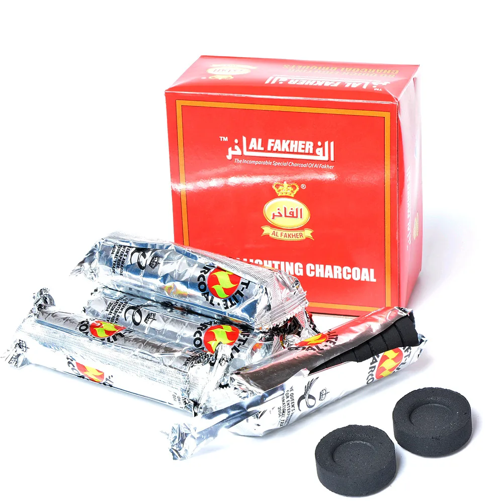 

80PCS/Box Dia 33mm Hoookah Charcoal Quick Lighting Charcoal Briquets Shisha Pipe Narguile Coal Chicha Sisha Nargile Accessories