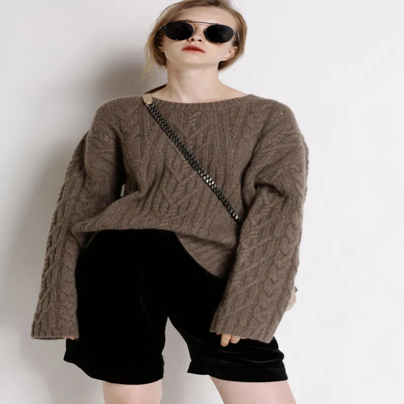 ZEHANGSEA-Winter Round Neck Hollow Pullover Fashion 3 Color Thicken Warm Sweater Women Simple Solid Color Loose Bottoming Top ZEHANGSEA-Winter Round Neck Hollow Pullover Fashion 3 Color Thicken Warm Sweater Women Simple Solid Color Loose Bottoming Top