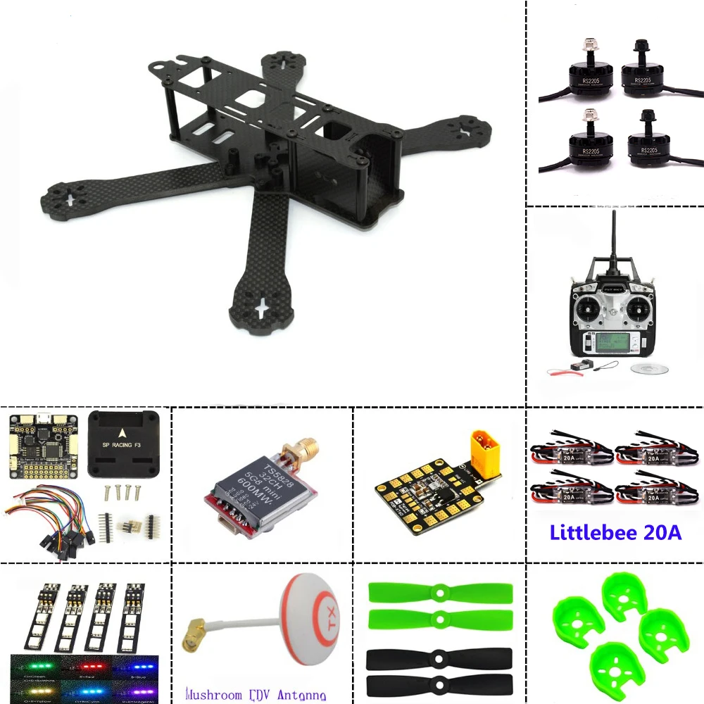 Carbon fiber frame DIY mini drone FPV 220mm quadcopter for QAV R 220 F3 Flight Controller