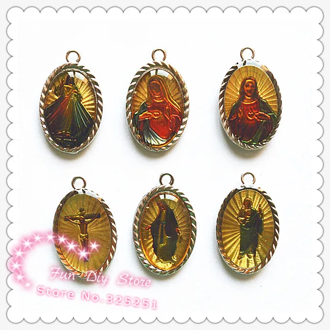 

18*29mm Saint Jesus charm decoration double-faced multicolor 5pcs/lot free shipping