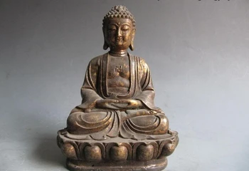 

USPS to USA S0179 Tibet Classical Bronze Copper Amitayus Sakyamuni Tathagata Ru Lai Buddha Statue