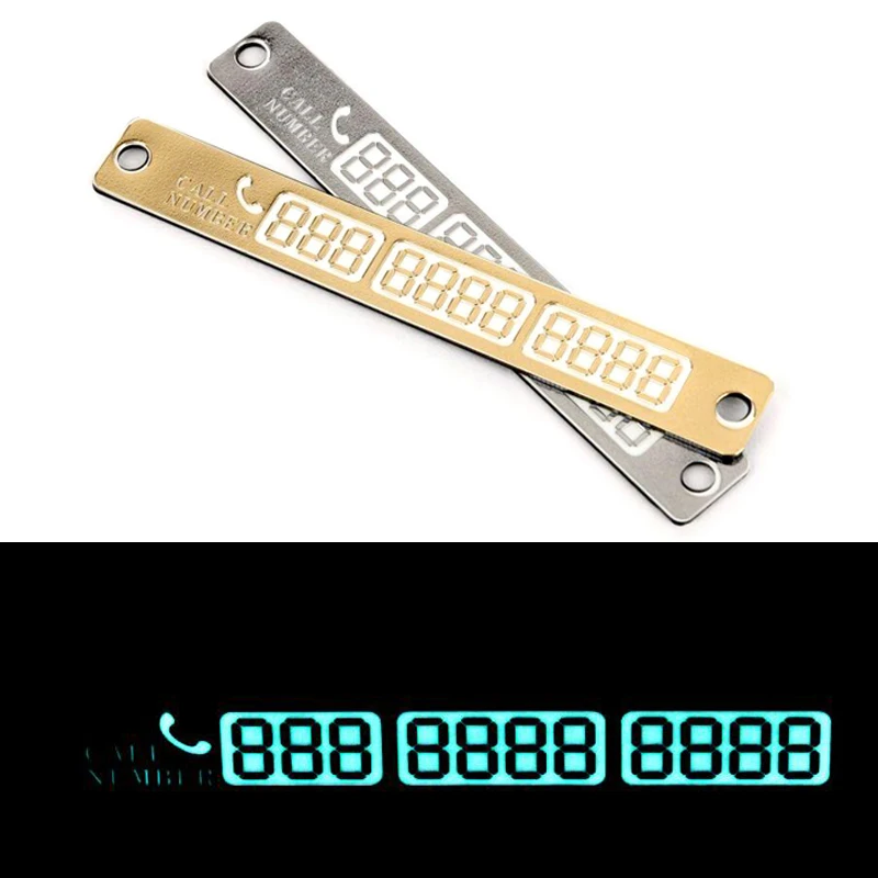 

New Car-styling Car Luminous Temporary Parking Card With Suckers And Phone Number Card Plate Car Stickers for dropship