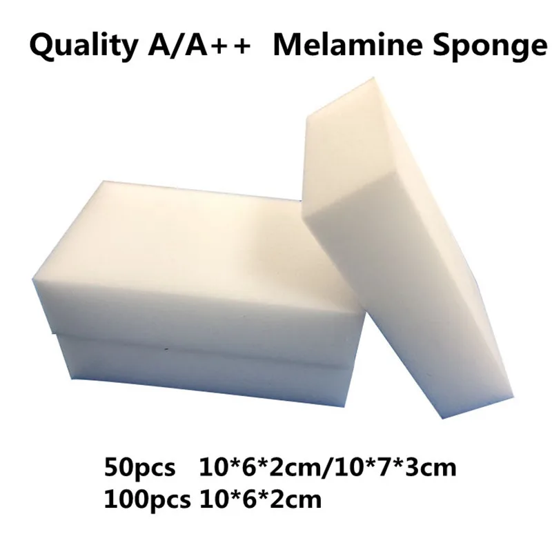 Cleaning Melamine Sponge 100pcs White Magic Sponges/Eraser Nano for Washing Dishes/Pot/Pan Cleaner 50pcs/100pcs Optional | Дом и сад