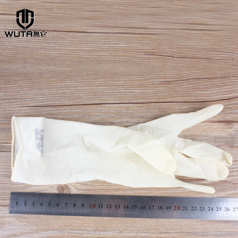 

WUTA 5 Pairs Disposable 100% Natural Latex Gloves Sterile Medical Grade Gloves Waterproof for Leather Dyeing Tool Medical food