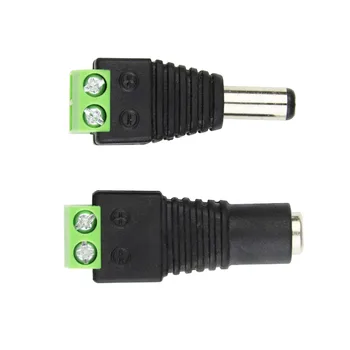 

10pcs DC Power Female Male Connectors plug 5.5 x 2.1mm jack Adapter Power Supply connector For Led Strip Light 3528 5050 5630 IL