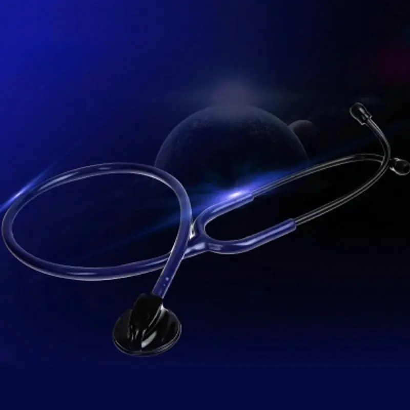 Medical Stethoscope Flat Silver Back Single Listening Headphones Cardiopulmonary Breathing Noise Care Tool Adult