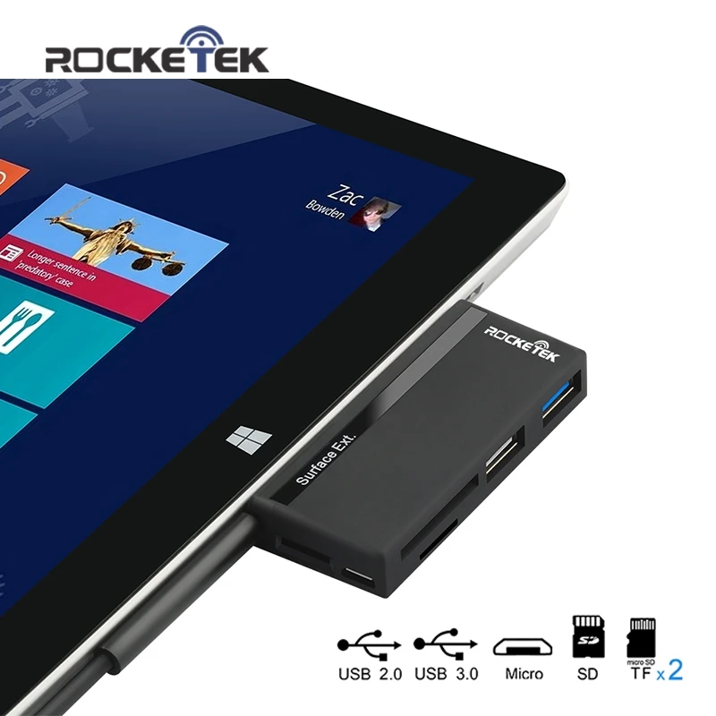 Rocketek USB 3 0 кард ридер 5 в 1 мульти считыватель карт памяти для Mico SD/TF Microfoft Surface Pro 3/4