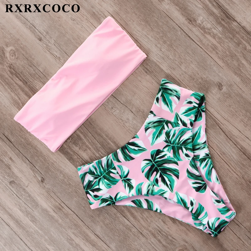 RXRXCOCO, бикини,, купальник, женский, высокая талия, бикини, набор, пуш-ап, сексуальный бандаж, купальник, женская летняя пляжная одежда