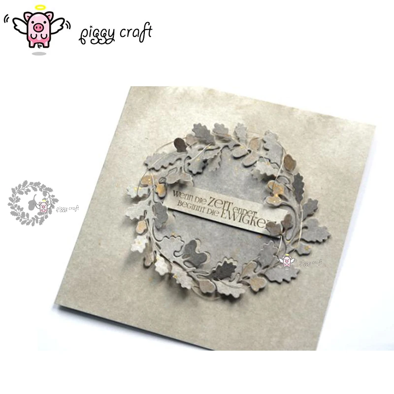 

Piggy Craft metal cutting dies cut die mold 2Pcs Berry leaf ring Scrapbook paper craft knife mould blade punch stencils dies
