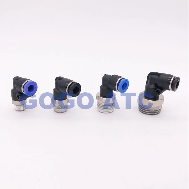 10pcs 1/8 BSPT Male Thread 90 Degree Elbow Pipe Quick Fittings 8mm PL8-01 