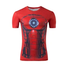 2016 the avengers alliance iron man T-shirt brand fashion news fitness elastic compression short sleeve T-shirt tight T-shirts