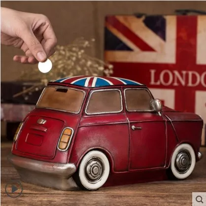 

piggy bank Adult creativity large Child ornaments classic cars Vintage old Boy birthday gift Piggy bank