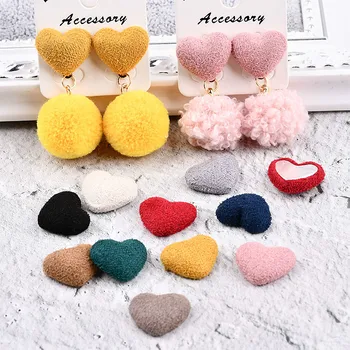 

DIY earring accessories suede cloth buckle earbob love heart pendant pendant material