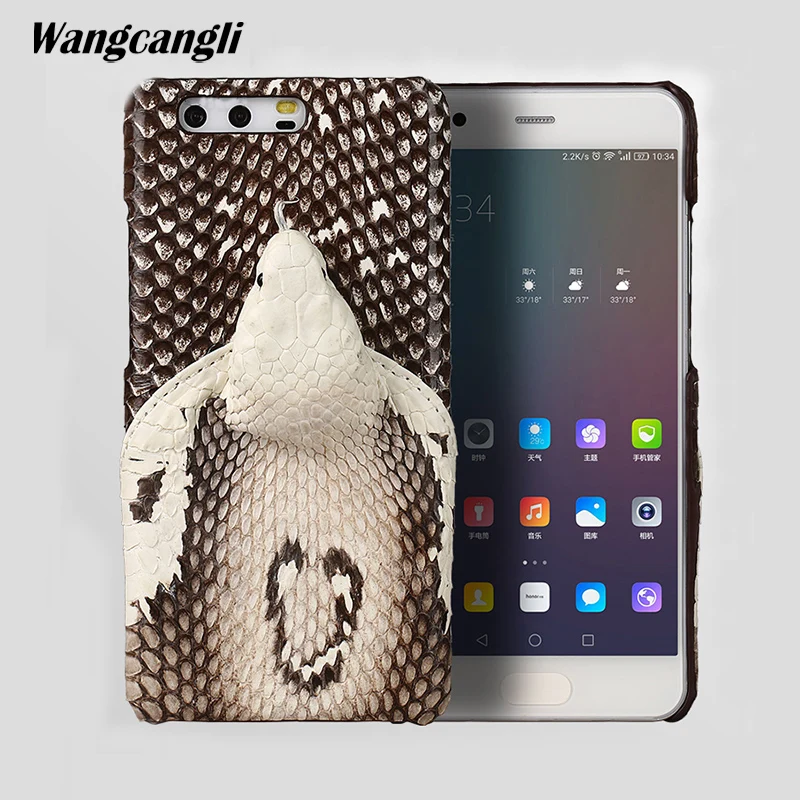 

Brand genuine snake skin phone case For HUAWEI P10 Plus phone back cover protective case leather phone case For HUAWEI P20