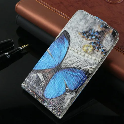 For Samsung Galaxy J4 J6 Plus J3 J5 J7 Case TPU Flip Leather Cover 3D Flower Cute Pattern Vertical Case - Color: butterfly