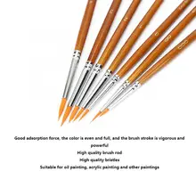 7PCS Nylon Hair Paint Brushes Oil Acrylic Painting Pen Art Drawing Brush School Supplies