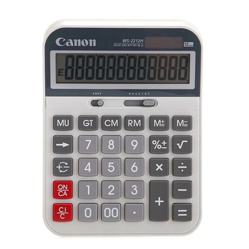 1 шт. Canon WS-2212H школы и офиса Бизнес калькулятор компьютер двойной мощность 12 цифр большой экран дисплей