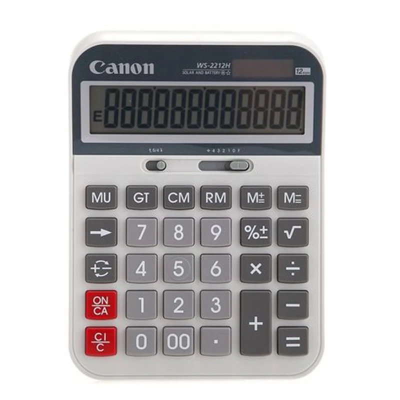 1 قطعة كانون WS-2212H مدرسة ومكتب الأعمال حاسبة الكمبيوتر السلطة المزدوجة 12 أرقام شاشة عرض كبيرة 1 قطعة كانون WS-2212H مدرسة ومكتب الأعمال حاسبة الكمبيوتر السلطة المزدوجة 12 أرقام شاشة عرض كبيرة