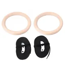 1 пара деревянных профессиональных гимнастических колец высокого качества деревянный материал с ленты из полиэстера тренажерный зал фитнес силовые тренировки