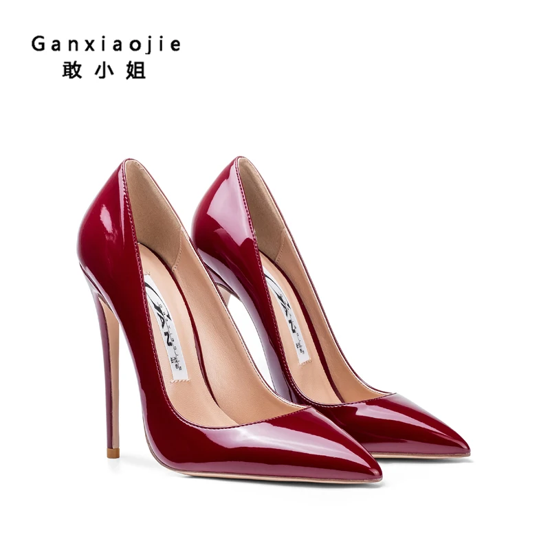 

Lovely Yougth Pink Girls High Heels 2019 Autumn Patent Leather Shallow Sexy Women Pumps for Party Wedding Women Heel Dress Shoes